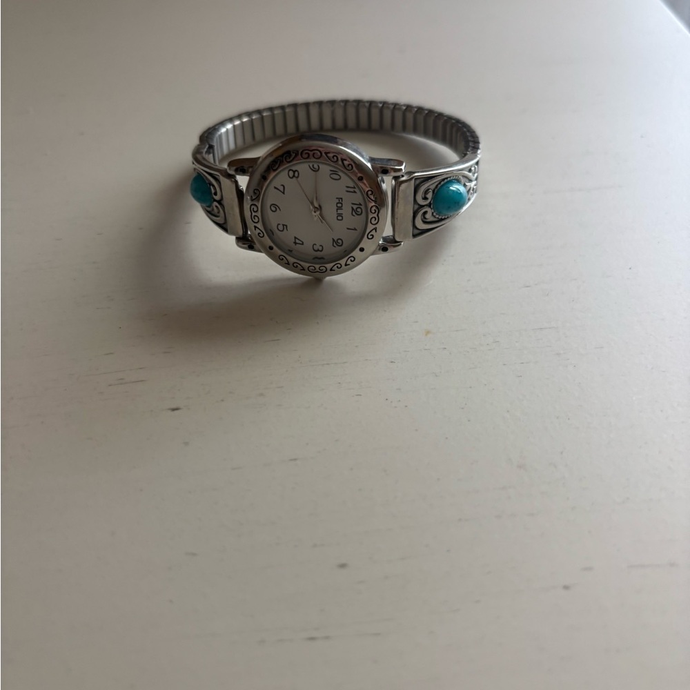 Silver and Turquoise Women's Watch